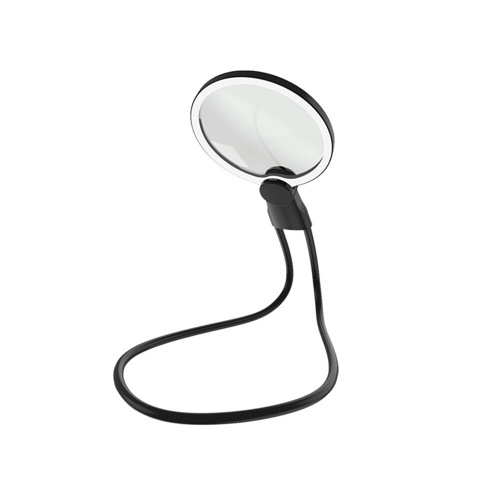 Portable Neck Flexible Magnifier with 24 LED Lights Portable HD Magnifier Elderly Reading Jewellery