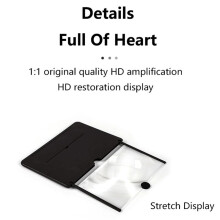 14 Inch 3D Screen Amplifier Mobile Display Enlarged Magnifier for Travel White