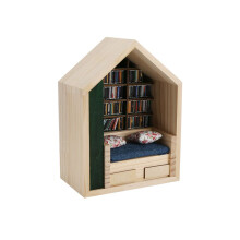 200 Boeken Kleine Bibliotheek Anti-Angst Boekenplank Houten Miniatuur Ornament Stressverlichting Schud Uw Angst Weg Geschenken