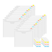 20 Buste Trasparenti per Organizer per Album di Ritagli, Tasche Portaoggetti, Custodie per Riporre 30,5 X 30,5 cm con 60 Etichette Adesive