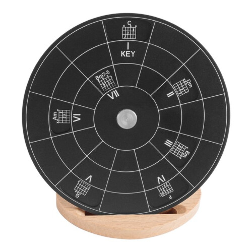 Guitar Chord Wheel, Melody Tool with Base for Learning Guitar Chord Progression Transpose Fingering Practice 1