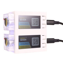 For NerdMiner V2 Miner 78KH/Sx2 Dual Screen BTC Solo Lottery Miner Bitcoin Nerd Miner Lottery Miner with Luminous Fan,A
