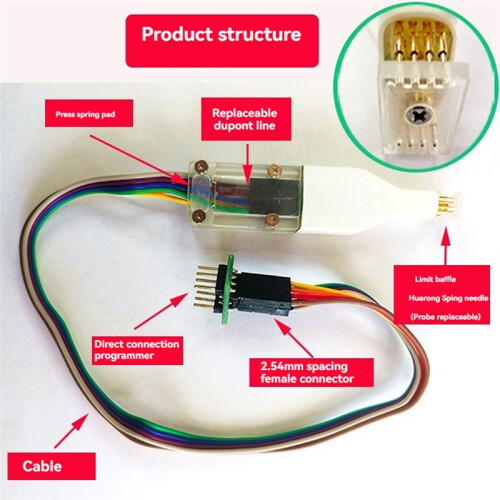 SOP8 Chip Download Burn Write Probe Spring Needle Bios Free Wire Download Cable Chip Burner Cable A 1