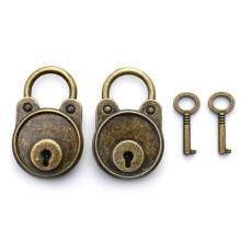 Retro Padlock Old-Fashioned Lock Notebook Luggage Antique Padlock with Key Suitcase Lock Decorative Lock