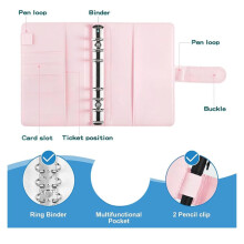 A6 Goal Planner PU Leather Storage Pouch Notebook Undated Weekly and Monthly Daily 6 Activity Chart Planner B