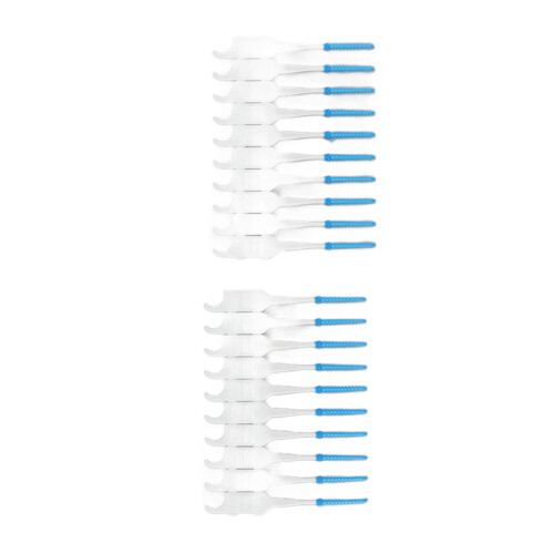 Spazzolino interdentale 200 pezzi testa in silicone morbido blu 2