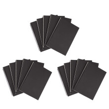 15Pcs A5 Black Spiral Notebook Blank Sketchbook Unruled Journal Pack Thick Blank Paper 50 Sheet 100 Unlined Pages