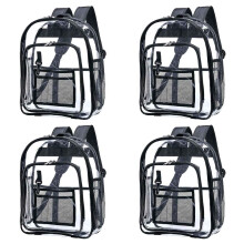 4X Heavy Duty Clear Backpack,Security Transparent School Backpack,See Through Bookbag for Work,Security Check and Travel