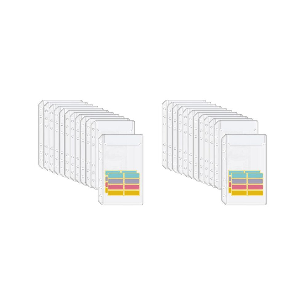 A6 Binder Pockets 24Pcs No Zipper Envelopes For Budgeting,6-Hole Zipperless Binder Pouches Envelope For A6 6-Ring Binder 6031396798640