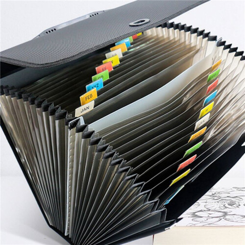 2X 26 Grid Portable Organ Bag A4 Multi-Layer File Folder for Office Students with Large Capacity Test Paper Holder 1