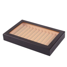 2X 12 Grid Wooden Pen Vitrine Storage Luxury Fountain Case Transparent Window Pen Box-Collection Organizer Ebony
