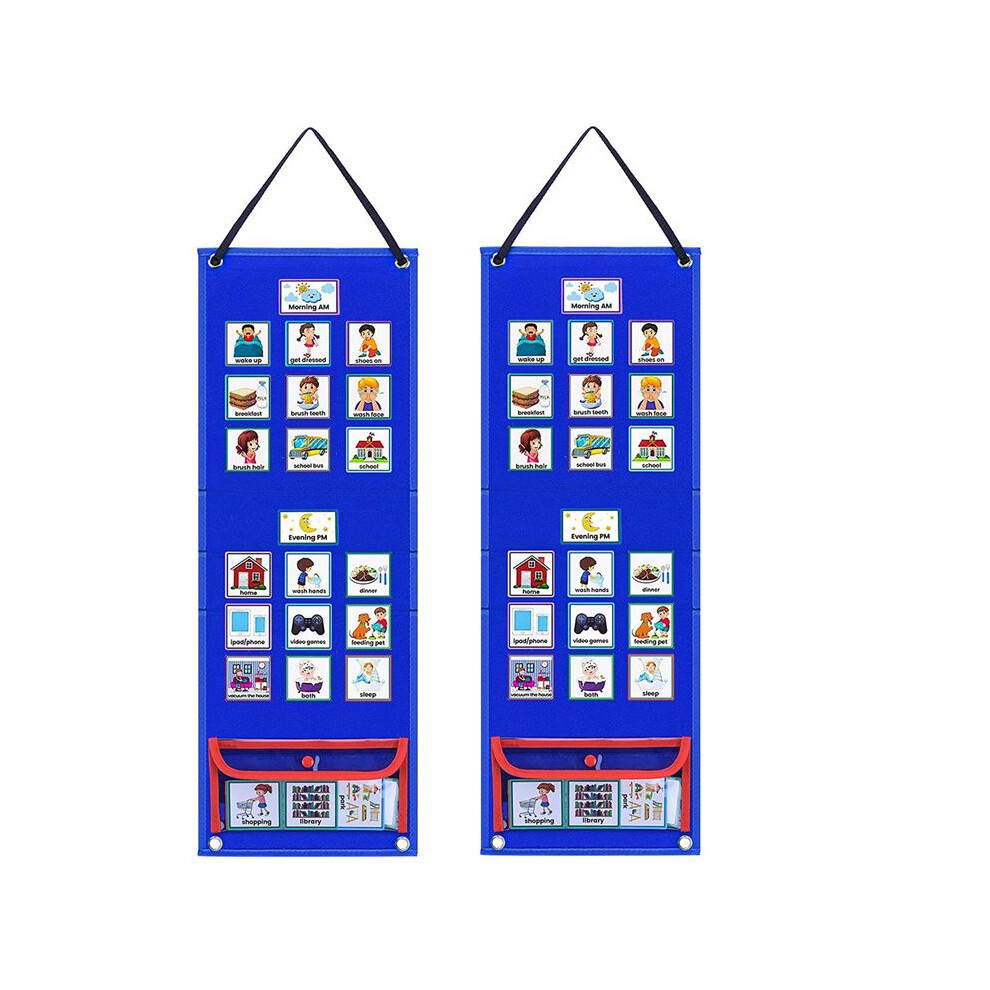2X Visual Schedule for Kids Daily Routine Chart with 140 Cards Calendar ...