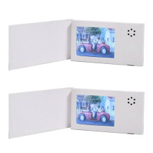 2pcs 2.4inch Birthday White Video Book Card 128MB Lcd Invitation Gift Music Greeting Card Upload Video Lcd Greeting Card