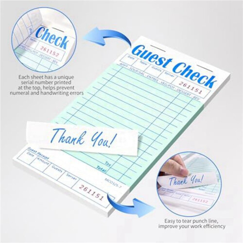 10 Pack Guest Check Books, Server Note Pads for Restaurant, Green Waiter Checkbook, Restaurant Order Pad 50 Sheets/Pack 2