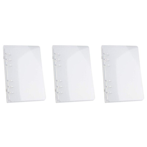 3X 6-Ring Binder Plastic File Folder, Suitable for Letter-Sized Office Supplies A5 1