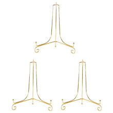 3X Gold Display Stand Bracket Book Holder Photo Pedestal Bowl Dish Frame Picture Plate Rack 12cm