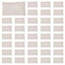 200 Pcs Canvas Pencil Pouch Zipper Makeup Bags Blank  DIY Bags Multipurpose Toiletry Stationary Storage Bags(Beige)