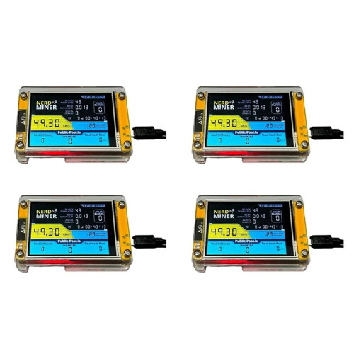 4X Novo Nerdminer V3 2,8 Polegadas BTC Solo Lottery Nerd Miner Crypto Bitcoin Miner Solo Mining Machine