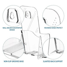Acrylic Brochure Holder, 12 Pack Trifold 4 Inches Wide Pamphlet Holder Wall Mount/Countertop Organizer for Display Flyer