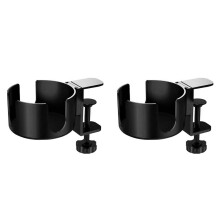 2X Table Cup Holder Strong Detachable Clip Drink Holder Clamp Desk Organizer Deskside Bottle Holder for Dining Room