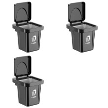 3X Cenicero de Acero Inoxidable para Colgar en la Pared con Tapa, Forma de Cubo de Basura, para Baño, Sala de Estar, A Prueba de Cenizas, Sin