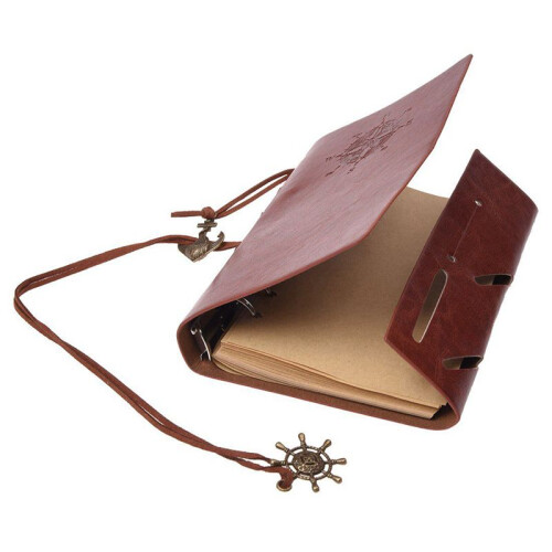 2X Retro Personality Notebooks Journal Notepads Ring Binder Diary Notebook Light Brown S