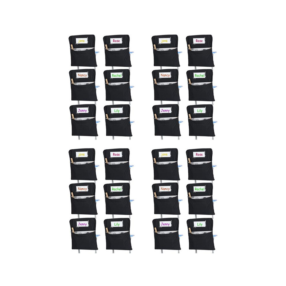 24Pcs Chair Storage Pocket Chair Bag Chair Pockets For Classrooms Student Chair Pockets Chair Organizer With Name Tag 6031758897875