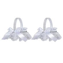 2 Stuks Witte Bloem Meisjes Mand Bruiloft Mand voor Bloemen Bruid/Kinderen Hand Held Huwelijksceremonie Feestdecoraties, een