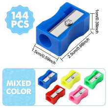 144 Coloured Plastic Pencil Sharpener Handheld Pencil Sharpener Bulk Pencil Sharpeners Pocket Sized Plastic