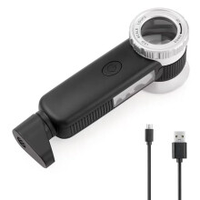30X Jewelry Loupe with 7 Light, USB Rechargeable Foldable Handheld Magnifying Glass with Jade Appraisal Flashlight