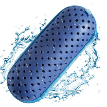 Estuche para Gafas de Natación Azul Claro, Estuche Protector para Gafas con Clip, Orificio de Drenaje, Estuche para Gafas con Cremallera