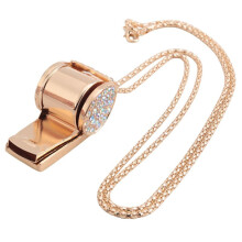 Sifflet, Sifflet en Métal et Cristal Strass, Sifflet Brillant avec Porte-Clés pour Arbitres, Entraîneurs, Enseignants