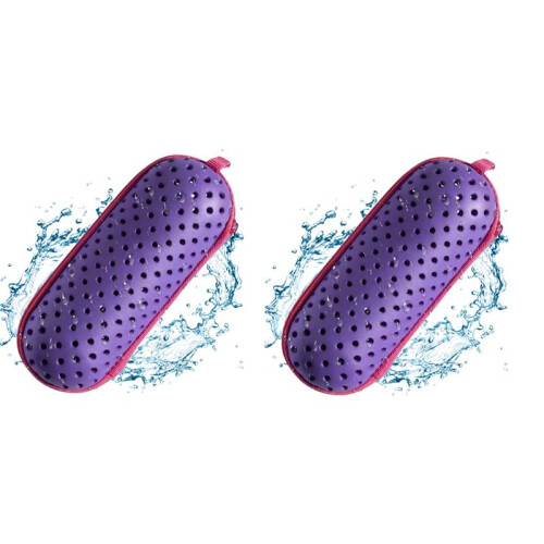 Swimming Goggle Case, Goggle Protection Case with Clip, Drainage Hole, Zippered Goggles Case