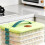 8X Dumplings Box Storage Box Refrigerator Dumpling Freezing Multi-Layer Freeze Quick-Freeze Dumpling Box Green 5