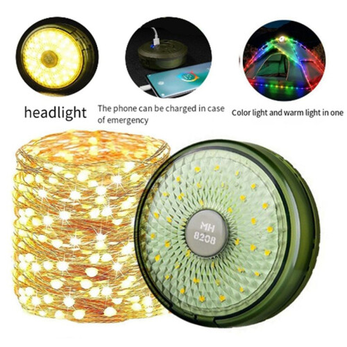 Camping Lights String LED Camping Light USB Rechargeable Outdoor Tent Colorful Ambiance String Light 1
