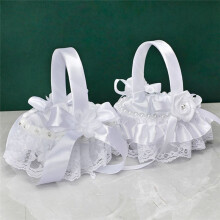 Cesto Nuziale per Ragazze di Fiori da 2 Pezzi per Decorazioni per Feste di Cerimonia Nuziale Tenute In Mano da Sposa/Bambini,B