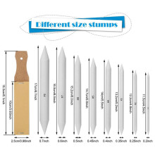 22 PCS Sketch Drawing Tools, 16 Blending Stumps Set with 2 Sandpaper Pencil Sharpeners, 1 Pencil Extension Tool