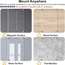 Acrylic Magnetic Dry Erase Board for Fridge,Clear Magnetic to Do List White Board,2Pcs Acrylic Dry Erase to Do List