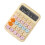 Mechanical Calculator Large LCD Display  Round Button Cute Candy Colored Calculator Suitable for Office School Yellow 1