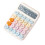 Mechanical Calculator Large LCD Display  Round Button Cute Candy Colored Calculator Suitable for Office School White 1