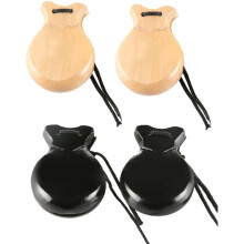 Flamenco Dance Orff Percussion Instrument Rap Hardwood Spanish Castanets Black & Yellow