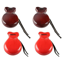 Flamenco Dance Orff Percussion Instrument Rap Hardwood Spanish Castanets Red & Brown