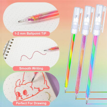 36 Stück Regenbogen-Gelstifte, Farbwechsel, Glitzer-Neon-Gelstifte, Regenbogenstifte für Malbuch für Erwachsene
