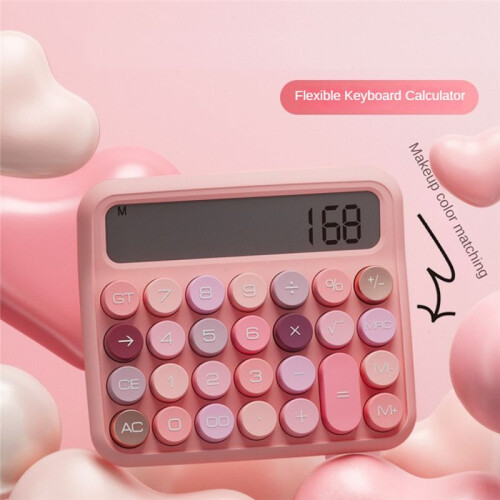 Calculadora Mecânica de 12 Dígitos com Display LCD de 5 Polegadas, Botões Grandes, Calculadora de Mesa Fofa para Uso Doméstico e de Escritório 1