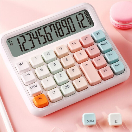 Desktop Calculator 12-Digit Display, Cute and Ergonomic Design with Large LCD Screen for Home, School, Office Use 1