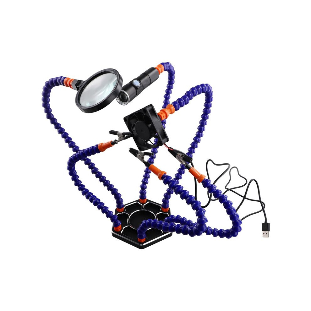 Pcb Soldering Holder Helping Hands Led Lamp 3X Magnifying Glass For Electronic Welding Third Hand Fresnel Lens 6031894562217