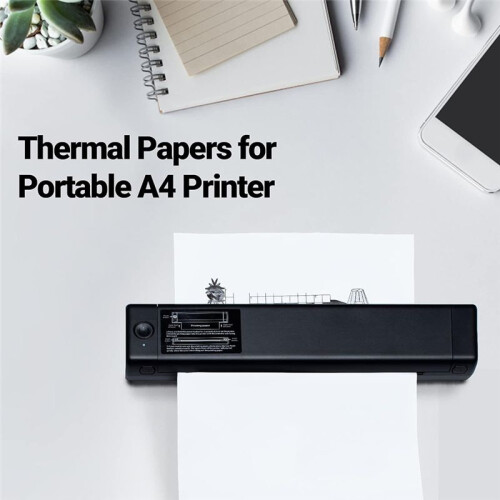 100 Sheets for Phomemo A4 Thermal Paper M08F Printer Quick-Dry Continuous Thermal Paper Documents Study Notes 1