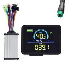 P5C LCD-Anzeige für Elektrofahrräder, 24 V-60 V + 36 V/48 V, 350 W, Sinus-Controller, UART, E-Bike-Farb-LCD-Anzeige, 5-Polig
