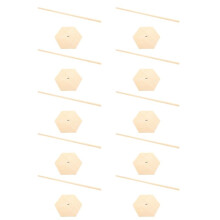 Soporte de Madera, Tablero de Exhibición de Soporte de Pared, Decoración de Mesa de Boda para Fiesta de Cumpleaños para Niños, Hexágono + Palo de