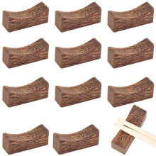 12Pcs Wooden Chopstick Rest Set Natural Wood Holder with Secure Arched Design for Tableware